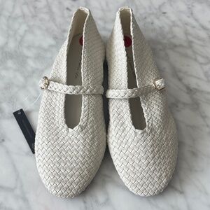 🌼HOUSE OF HARLOW🌼 NWT Bistro Cream Woven Mary Jane Ballet Flats, Size 10
